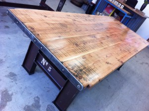 Oregon #5 Table with Industrial Metal Base