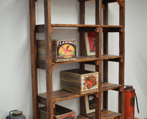 Rustic Style Hardwood SHelving Unit - 6 Legged