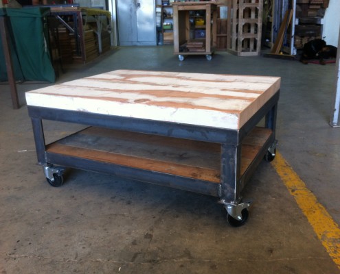 Bespoke Coffee Table - Angle Iron & Salvaged Oregon with Original Paint