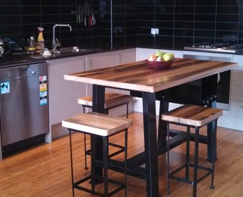 Bespoke Kitchen Island / Dining Table & Stools