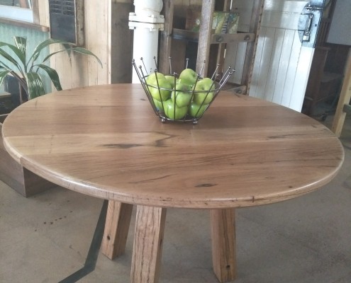 Round Table with Tripod Base - Recycled Blackbutt & Tallow Wood