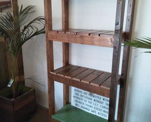 Four-Tier Recycled Hardwood Shelving Unit