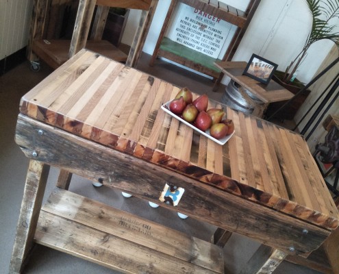 Northcote Bowls Island Bench with Recycled Workbench Base