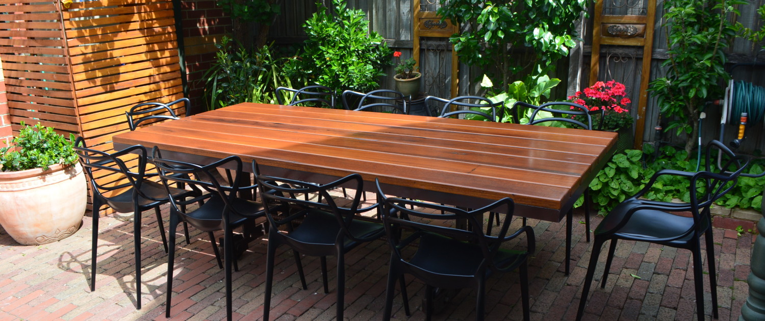 The Industrial Blackbutt Dining Table View 2